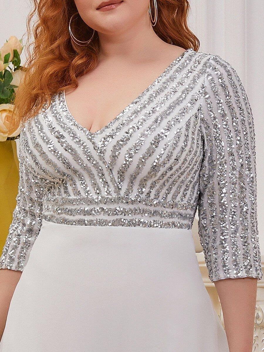 ey0751bd sequins and chiffon plus size white long evening gown eternally yours ey0751bd sequins and chiffon plus size white long evening gown eternally yours