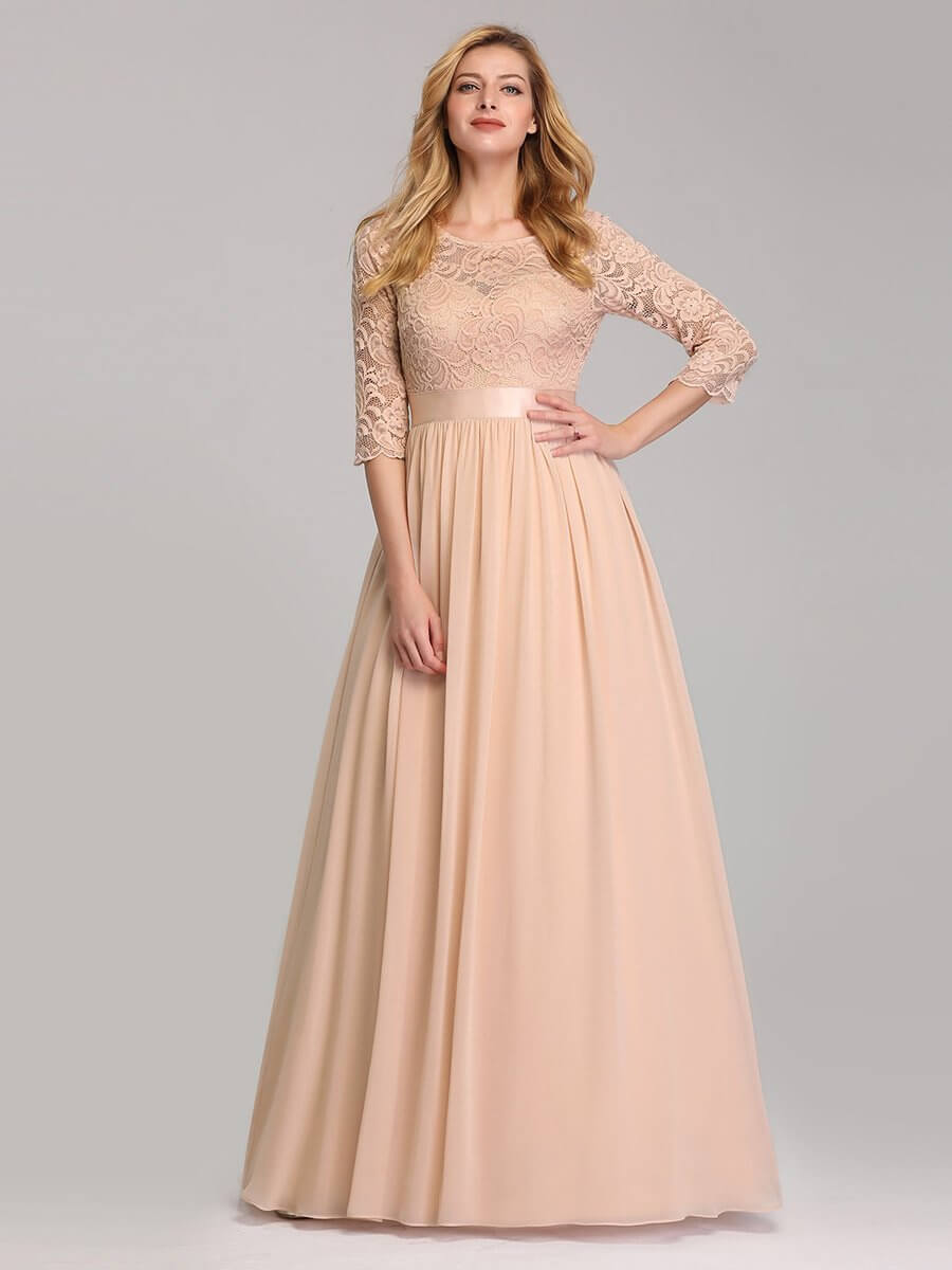ey7412bh three quarter lace sleeve beige and chiffon long evening gown eternally yours ey7412bh three quarter lace sleeve beige and chiffon long evening gown eternally yours