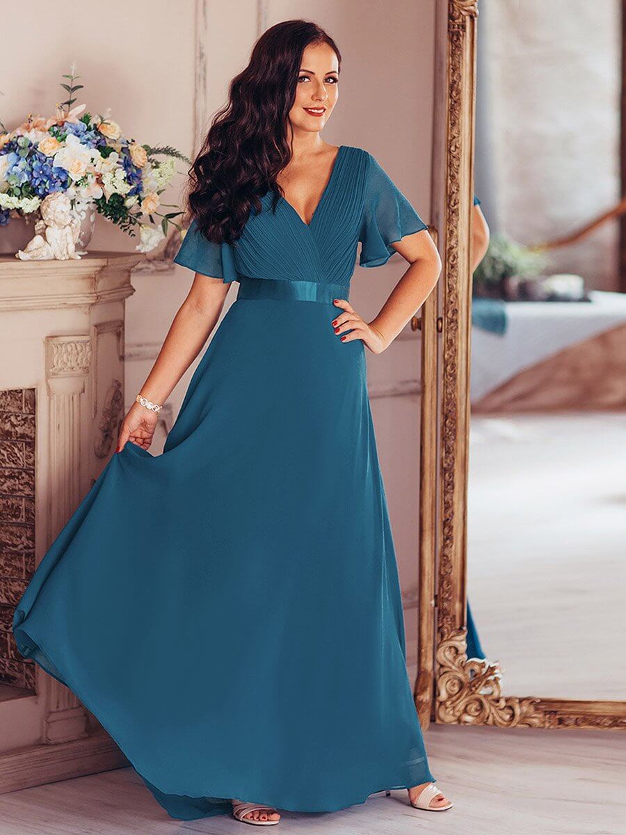 ey9890db chiffon teal long evening gown eternally yours