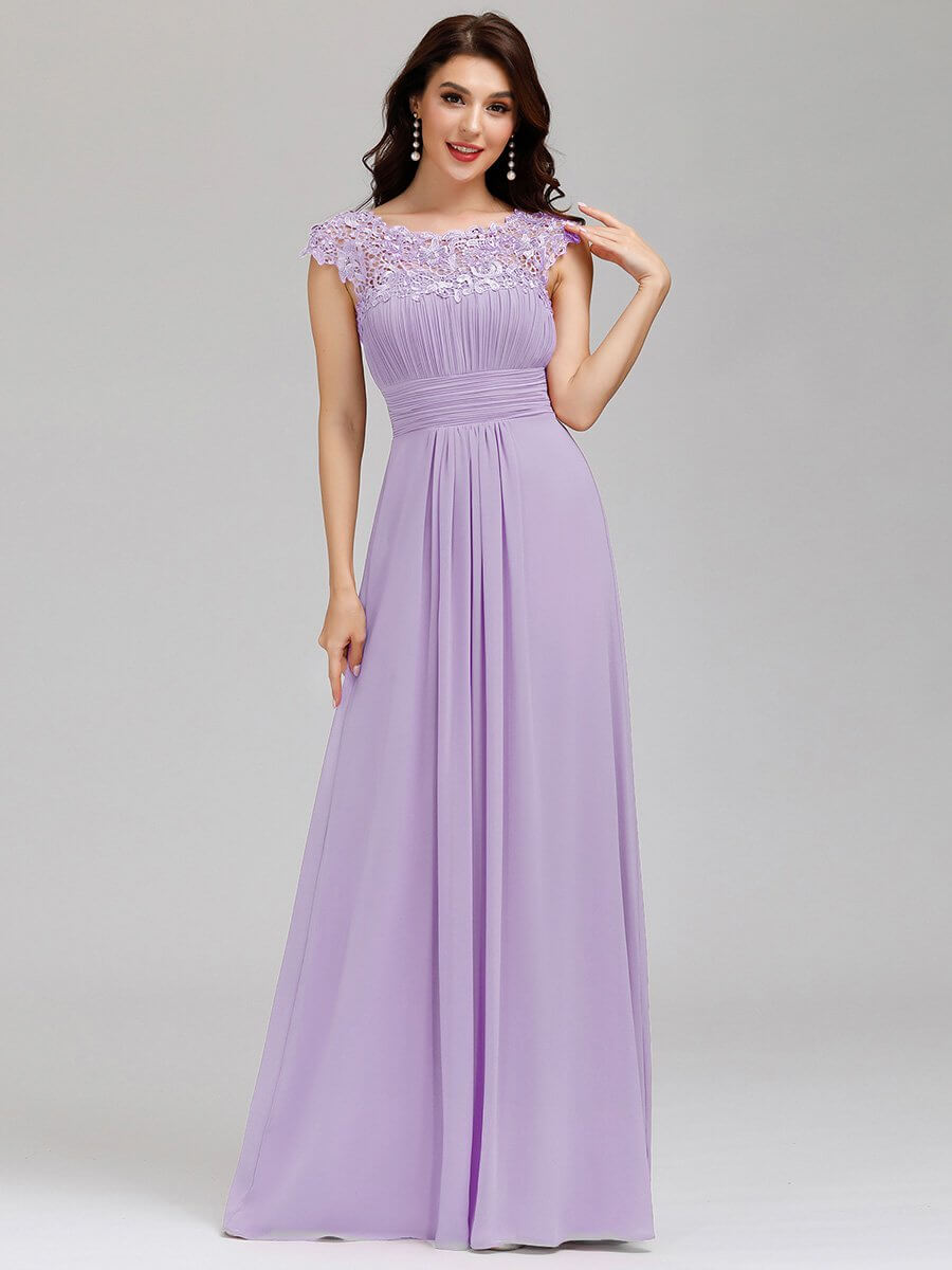 ey9996 lilac chiffon long evening gown with lace bodice eternally yours
