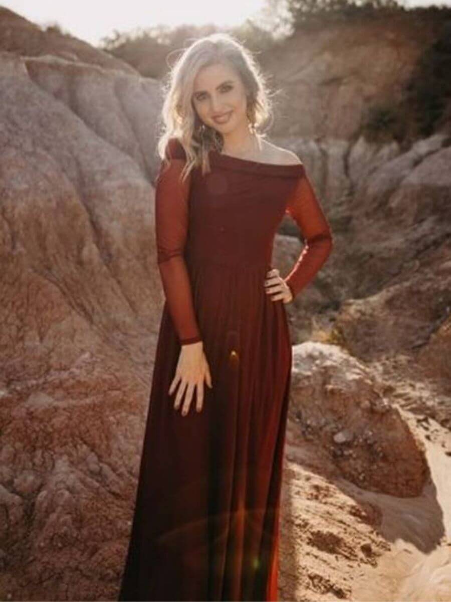 ey2106-hn- off shoulder mesh sleeve hoiden bridesmaid dress eternally yours ey2106-hn- off shoulder mesh sleeve hoiden bridesmaid dress eternally yours