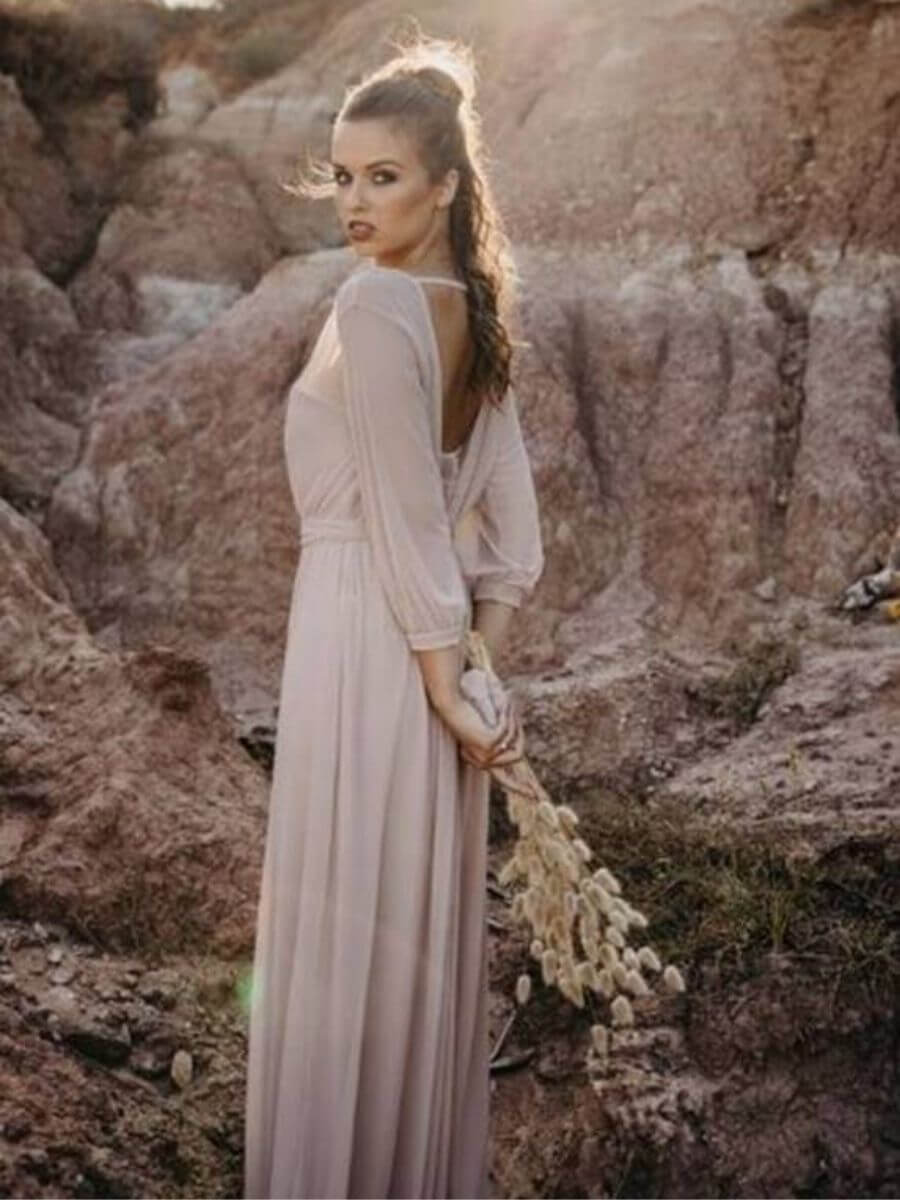 ey2114-hn-1 v neck three quarter sleeve hoiden bridesmaid dress eternally yours ey2114-hn-1 v neck three quarter sleeve hoiden bridesmaid dress eternally yours