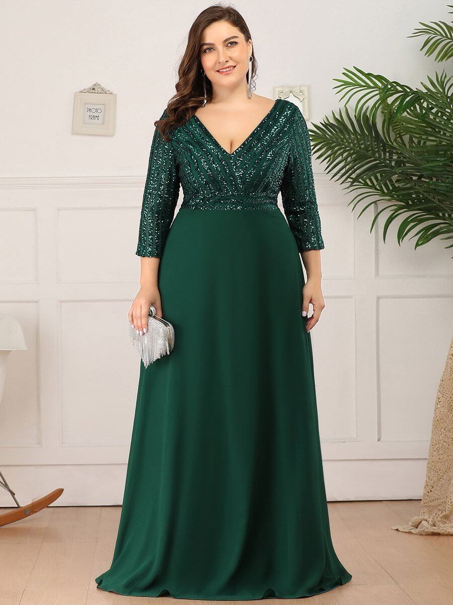 ey0751bd sequins and chiffon plus size green long evening gown eternally yours ey0751bd sequins and chiffon plus size green long evening gown eternally yours