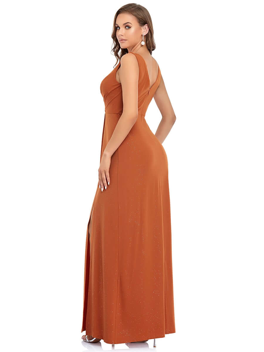ey7505bo glitter burnt orange long evening gown with slit eternally yours ey7505bo glitter burnt orange long evening gown with slit eternally yours
