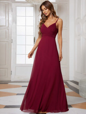 ey80026bd chiffon burgundy long evening gown with cowl back eternally yours
