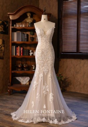 ey4228-hf mermaid lace and tulle helen fontaine wedding gown eternally yours