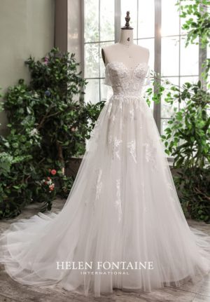 ey4229-hf a-line lace and tulle helen fontaine wedding gown eternally yours