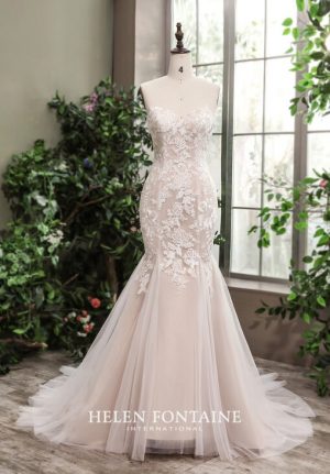 ey4236-hf mermaid off shoulder lace and tulle helen fontaine wedding gown eternally yours