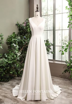ey4244-hf satin a-line helen fontaine wedding gown eternally yours