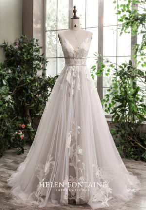 ey4245-hf a-line lace and tulle helen fontaine wedding gown eternally yours
