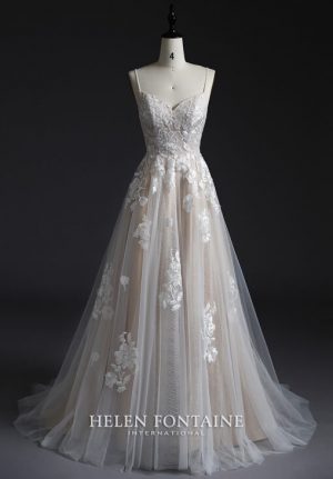 ey4251-hf a-line lace and tulle helen fontaine wedding gown eternally yours