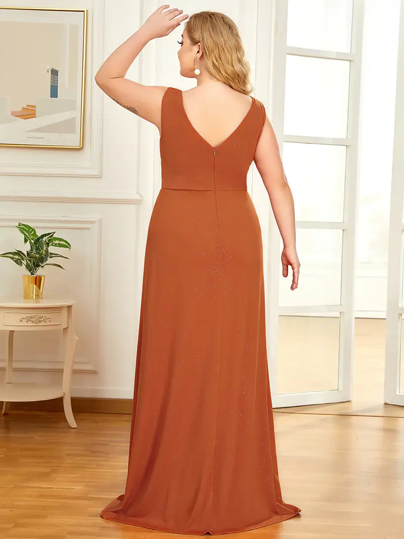 ey7505bo glitter burnt orange long evening gown with slit eternally yours ey7505bo glitter burnt orange long evening gown with slit eternally yours