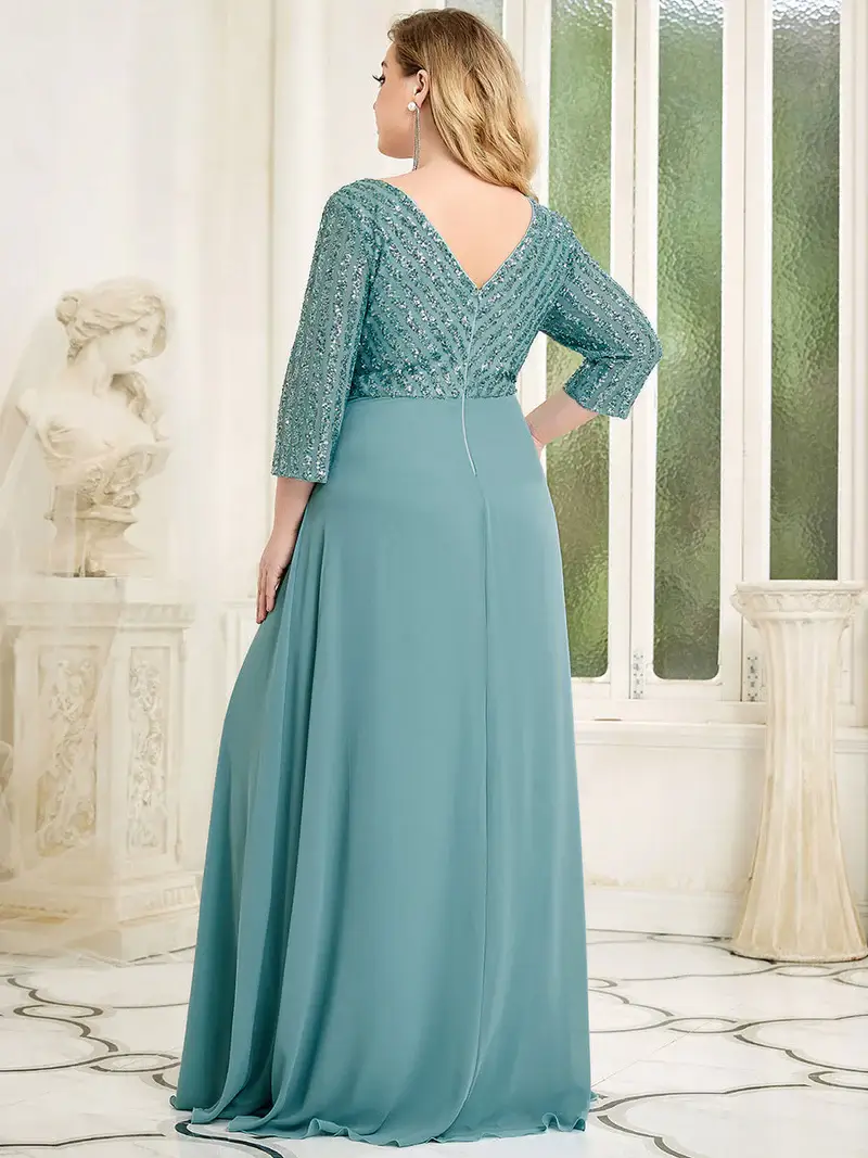 ey0751bd sequins and chiffon plus size dusty blue long evening gown eternally yours ey0751bd sequins and chiffon plus size dusty blue long evening gown eternally yours