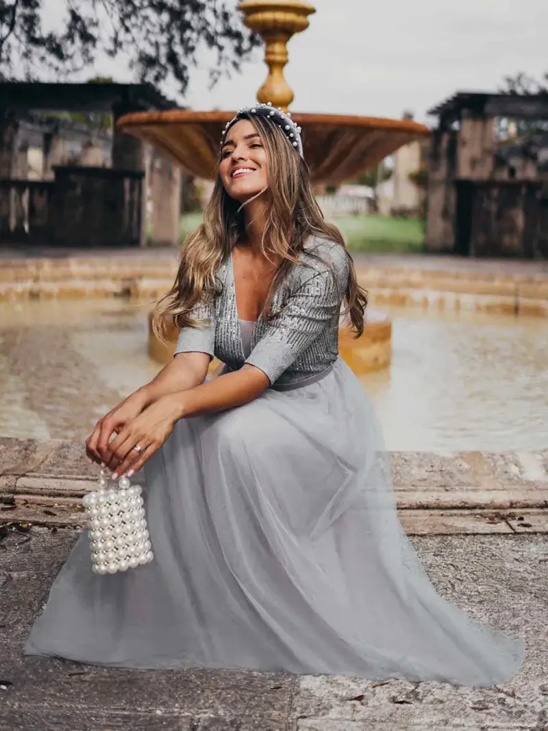 ey0878 grey 3 silver long evening gown with sequins and three quarter sleeves eternally yours ey0878 grey 1 silver long evening gown with sequins and three quarter sleeves eternally yours