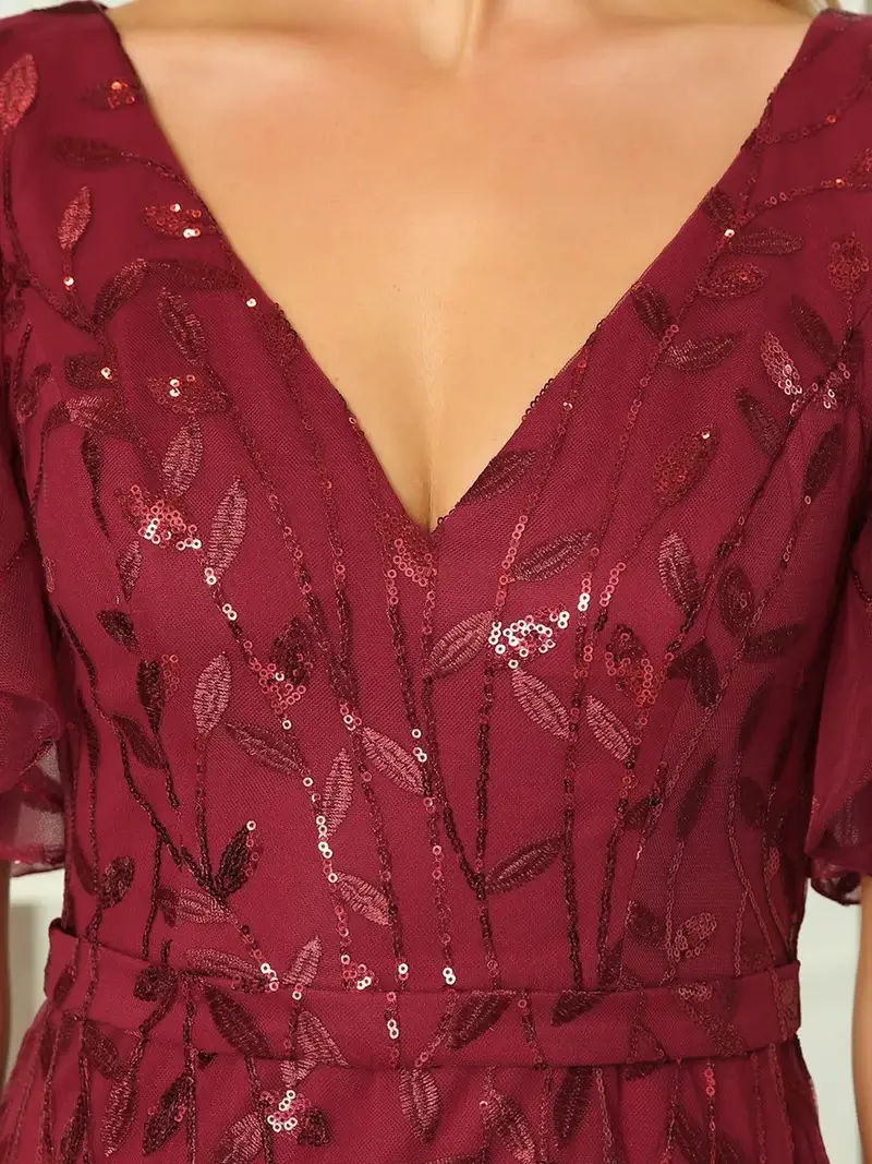 ey0692 burgundy 2 sequins fitted long evening gown with sleeves eternally yours ey0692 burgundy sequins fitted long evening gown with sleeves eternally yours