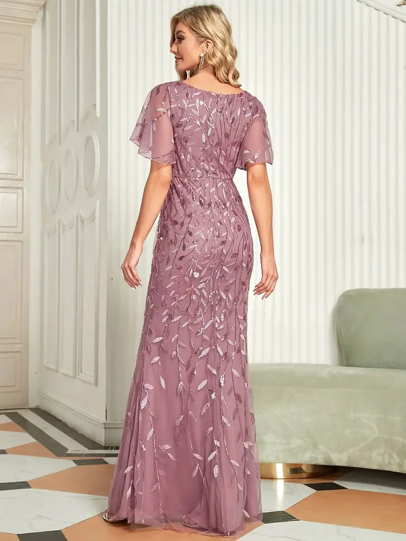 ey0692 pink purple orchid 1 sequins fitted long evening gown with sleeves eternally yours ey0692 pink purple orchid sequins fitted long evening gown with sleeves eternally yours