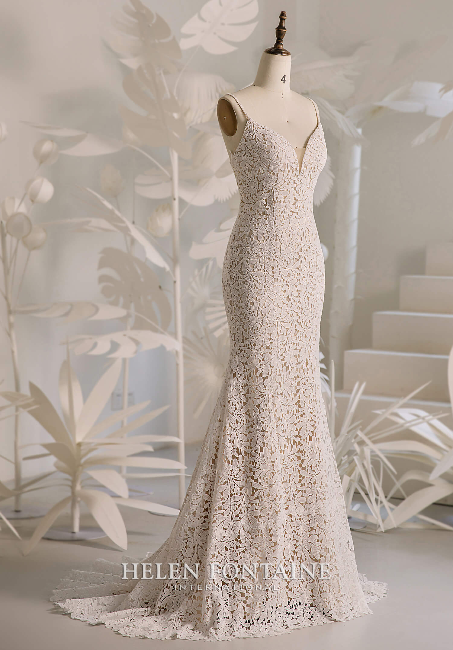 ey4259 Helen Fontaine fitted boho lace dress with beaded straps eternally yours