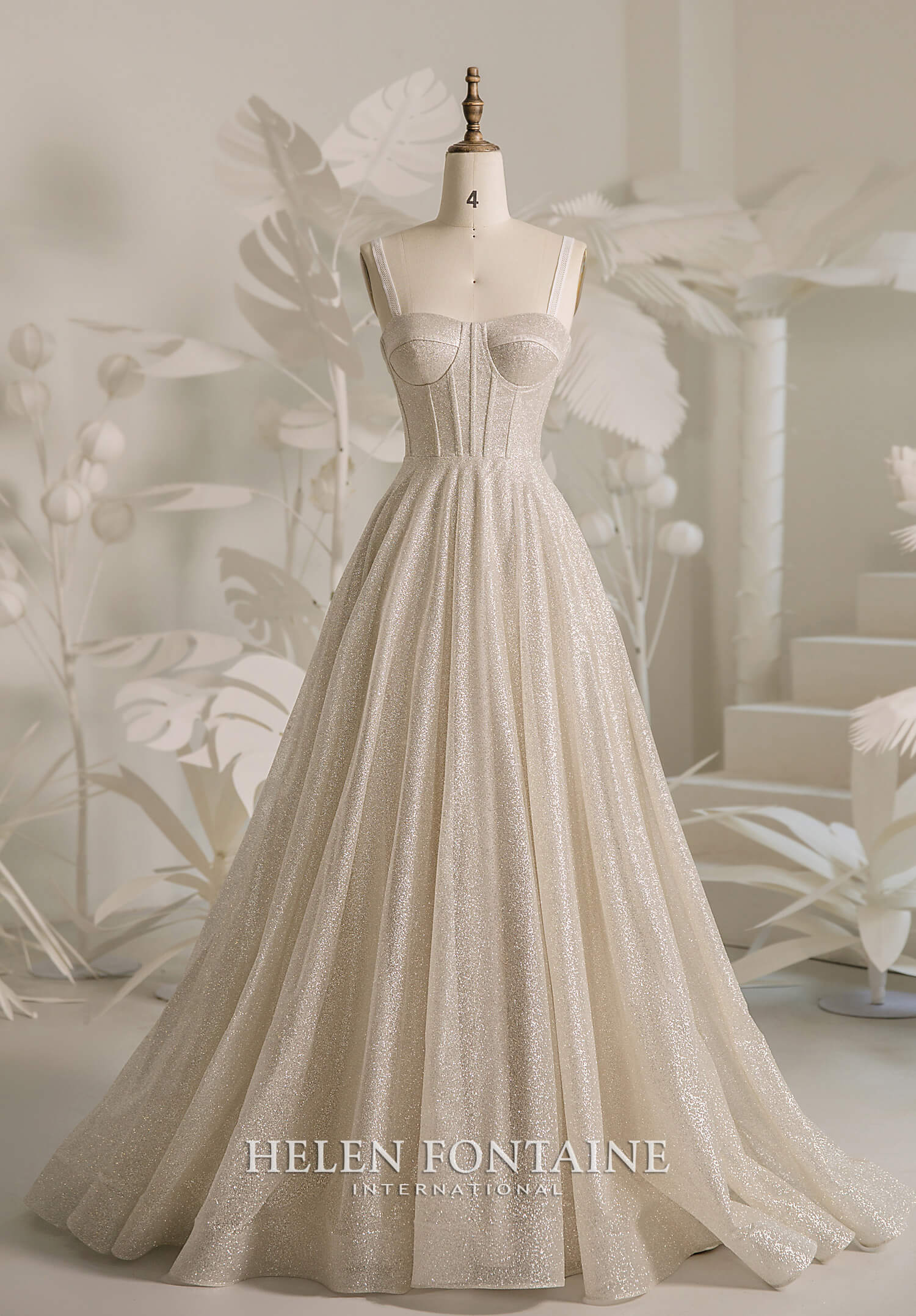 ey4269 helen fontaine sparkly corset wedding gown with detachable lace straps eternally yours