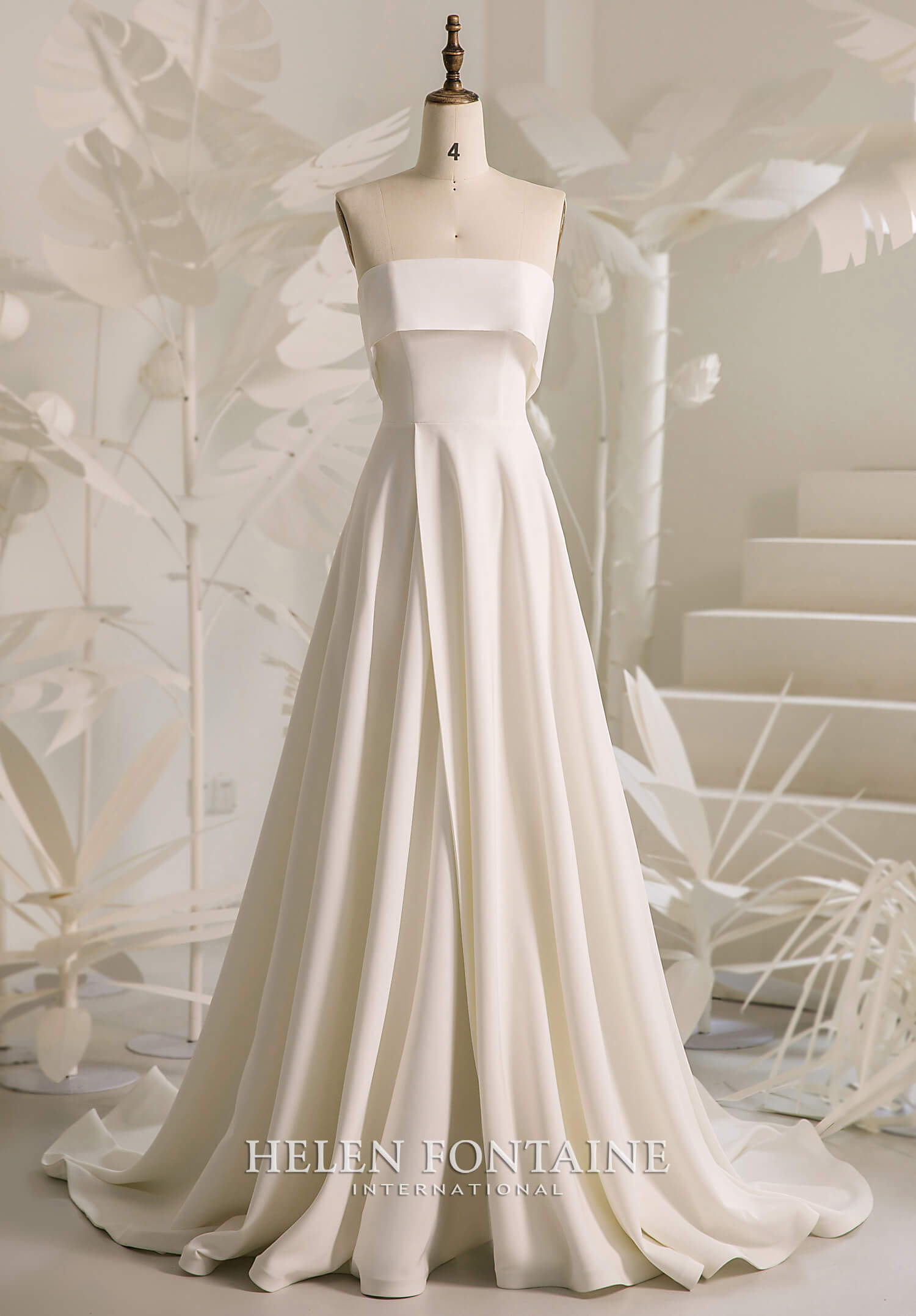 ey4272 helen Fontaine A-Line wedding gown with slit and pockets eternally yours