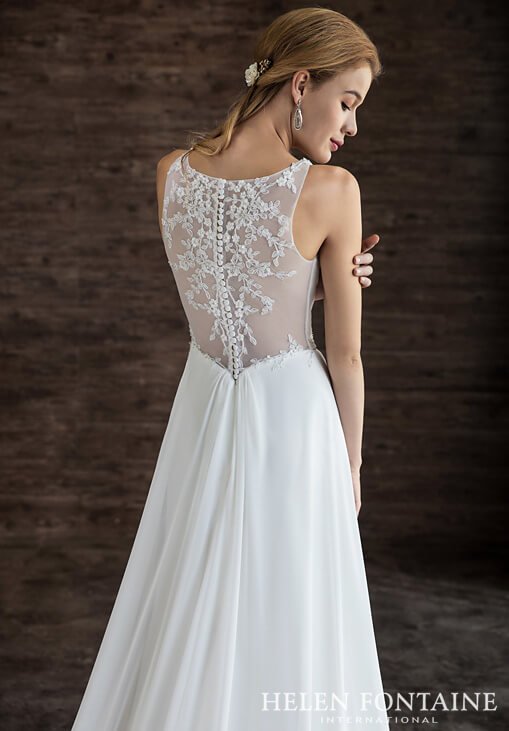 HFW2710-3 helen fontaine grecian style wedding gown with open back eternally yours HFW2710-4 helen fontaine grecian style wedding gown with open back eternally yours