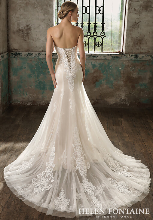 HFW2721-2 helen fontaine sweetheart corset fit and flare wedding gown with lace appliques eternally yours HFW2721-4 helen fontaine sweetheart corset fit and flare wedding gown with lace appliques eternally yours