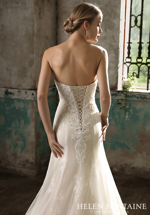 HFW2721-4 helen fontaine sweetheart corset fit and flare wedding gown with lace appliques eternally yours HFW2721-4 helen fontaine sweetheart corset fit and flare wedding gown with lace appliques eternally yours