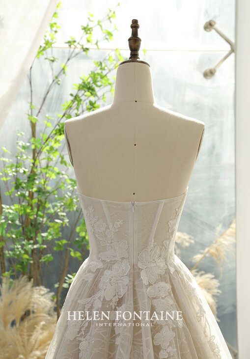 HFW4288-4 helen fontaine corset bodice with floral appliques and glitter tulle eternally yours HFW4288-4 helen fontaine corset bodice with floral appliques and glitter tulle eternally yours