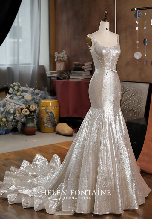 HFW4521-1 helen fontaine chic glitter mermaid wedding gown eternally yours
