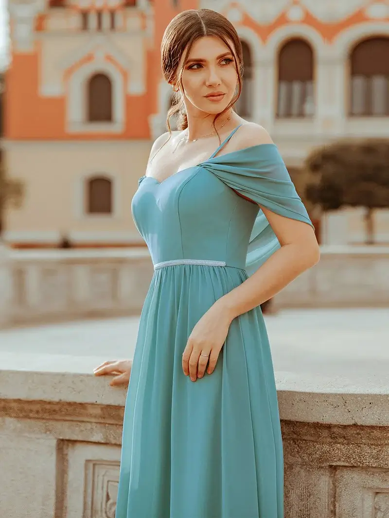 ey0599 dusty blue 2 off shoulder chiffon long evening gown eternally yours
