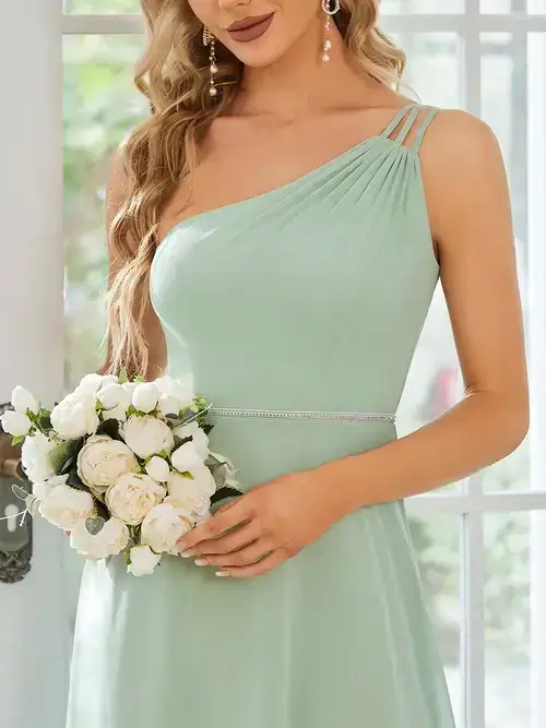 ey1732 mint green one shoulder long evening gown with diamante waist eternally yours ey1732 mint green one shoulder long evening gown with diamante waist eternally yours