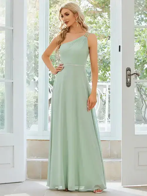 ey1732 mint green one shoulder long evening gown with diamante waist eternally yours ey1732 mint green one shoulder long evening gown with diamante waist eternally yours