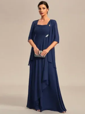 ey1835 navy blue mother of the bride and groom long evening gown with jacket eternally yours