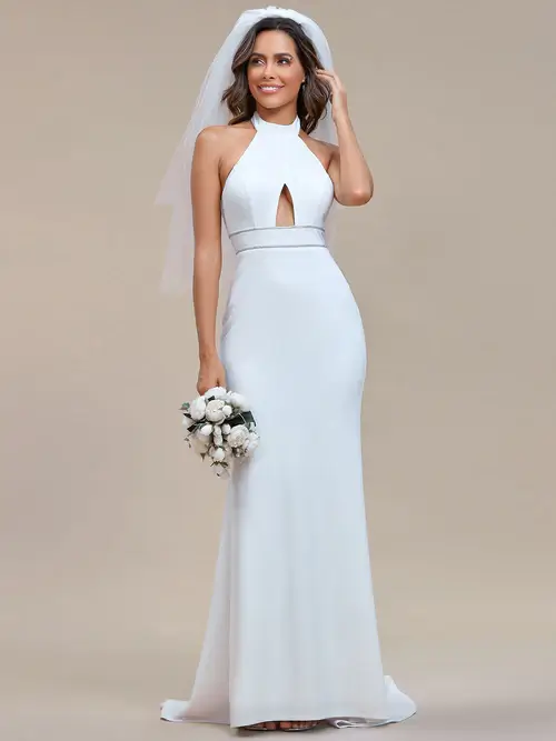 ey1906 white fitted halterneck wedding gown eternally yours ey1906 white fitted halterneck wedding gown eternally yours